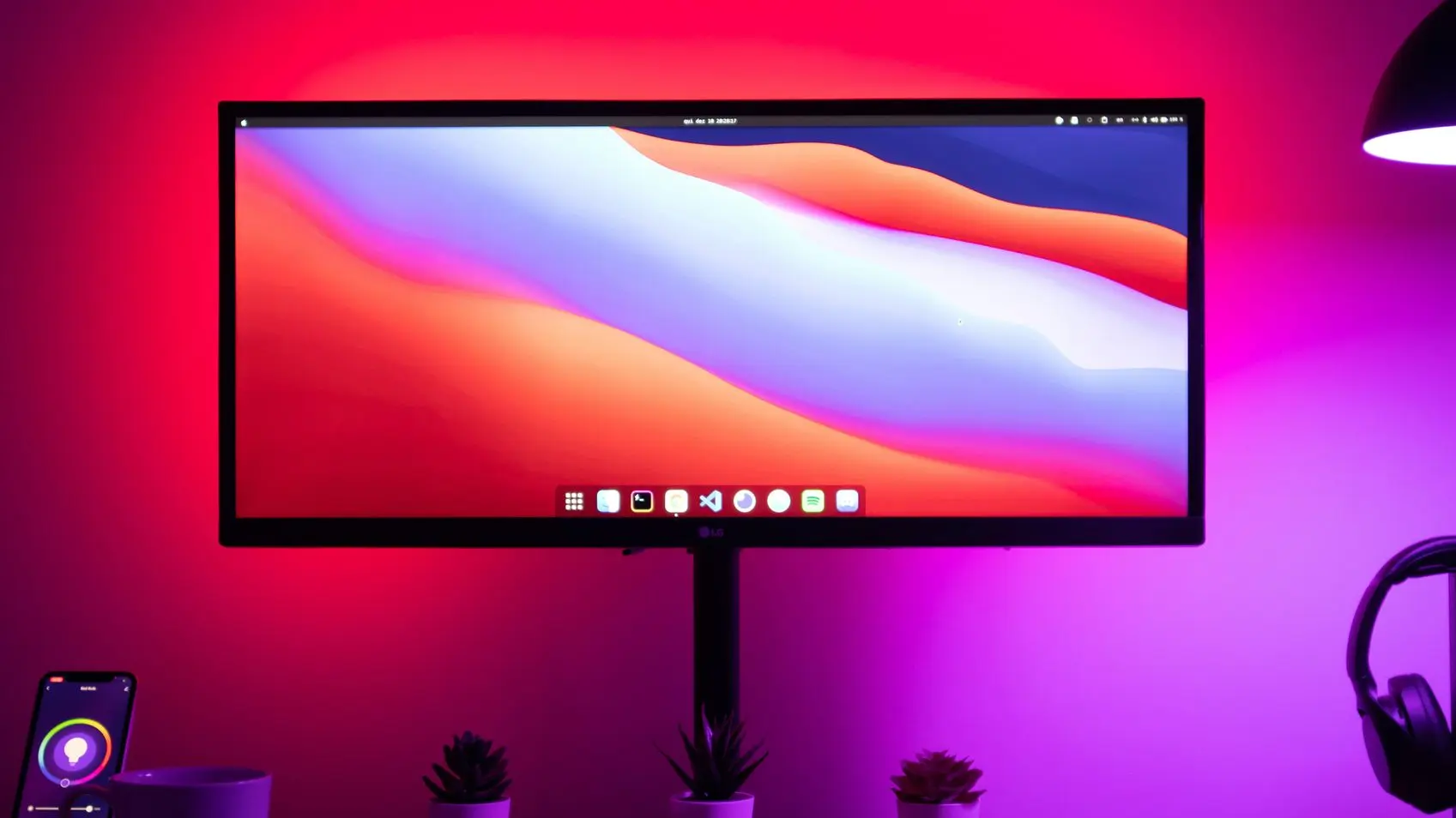 Desktop mit verschiednen soften Beleuchtungen